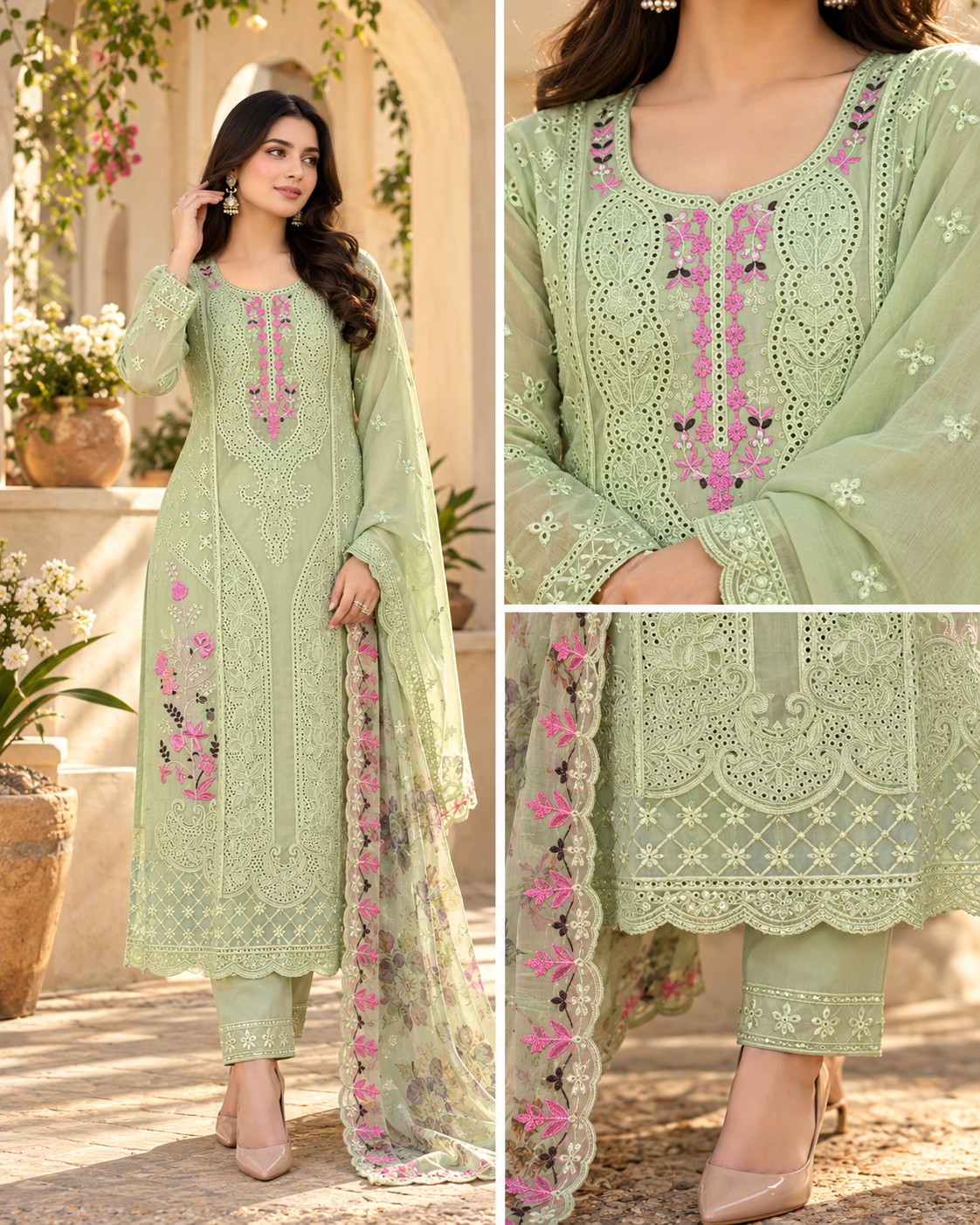 NS-023 | Camellia - 3 PC (Sage-Green)