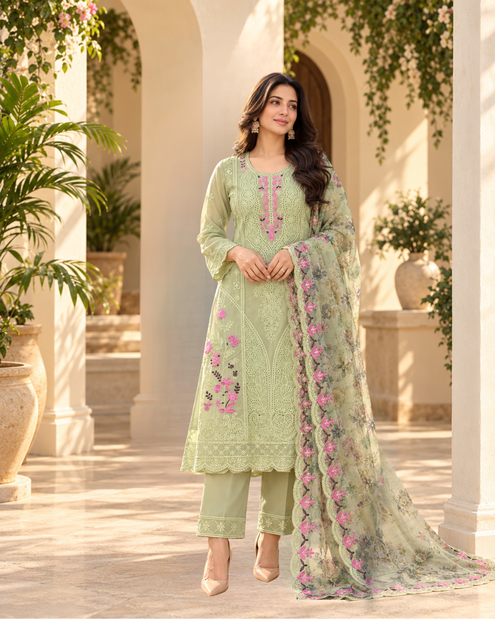 NS-023 | Camellia - 3 PC (Sage-Green)