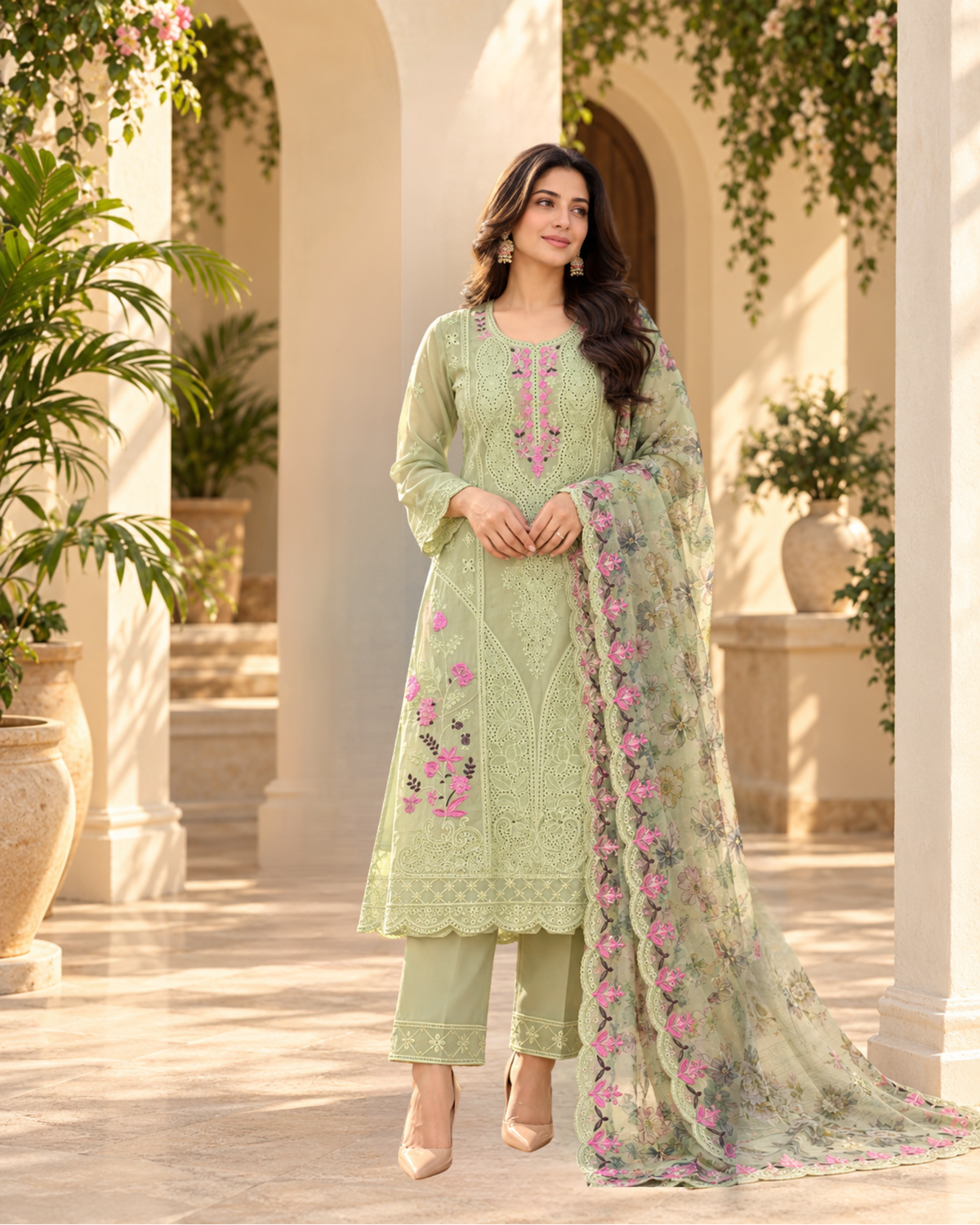 NS-023 | Camellia - 3 PC (Sage-Green)
